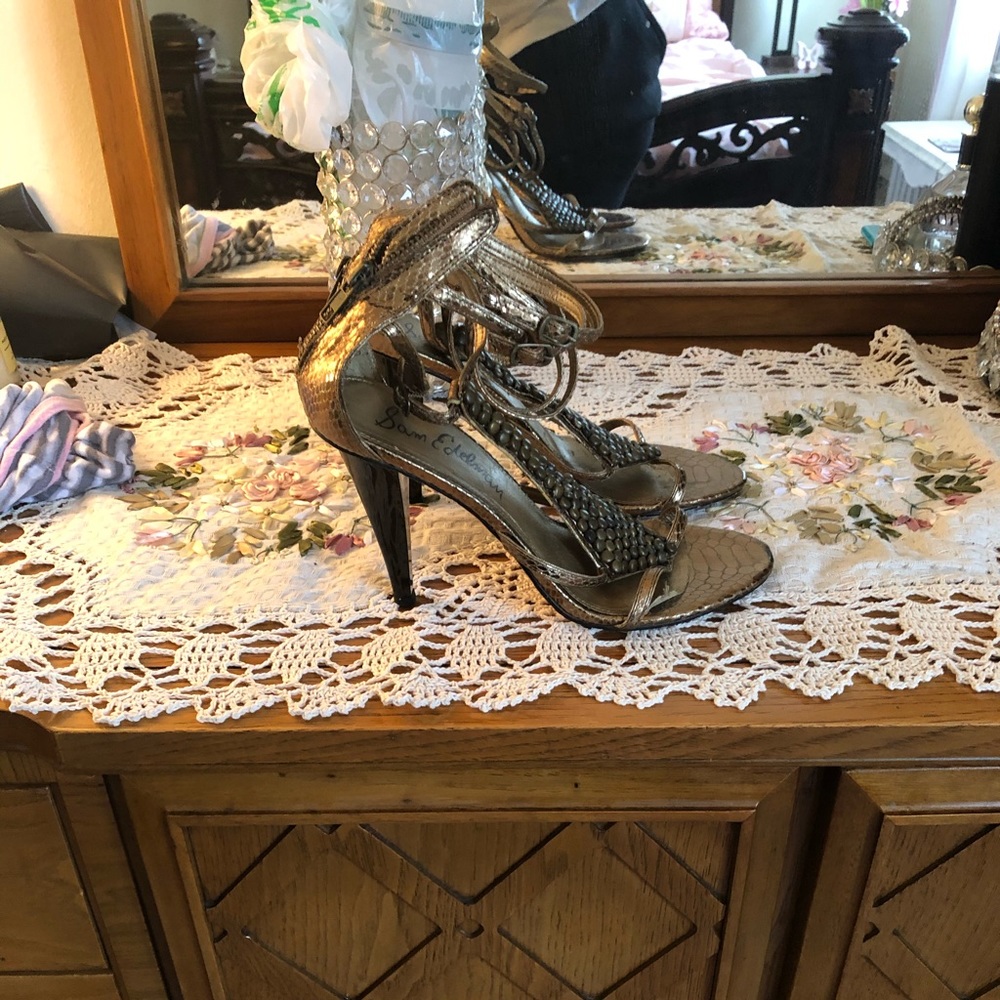 High Heeled Beaded Sandal
